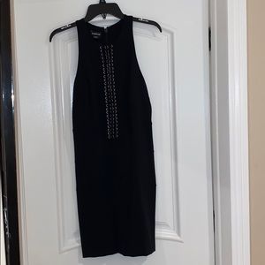 Bebe racer back black mini dress
